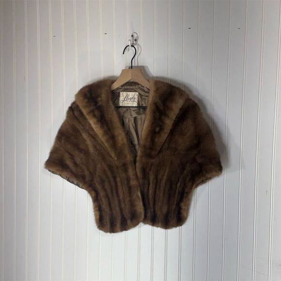 Vintage Lloyds Furs Denver Real Mink Stole Mid-Century Wrap Shawl Capelet Luxury - Picture 1 of 10